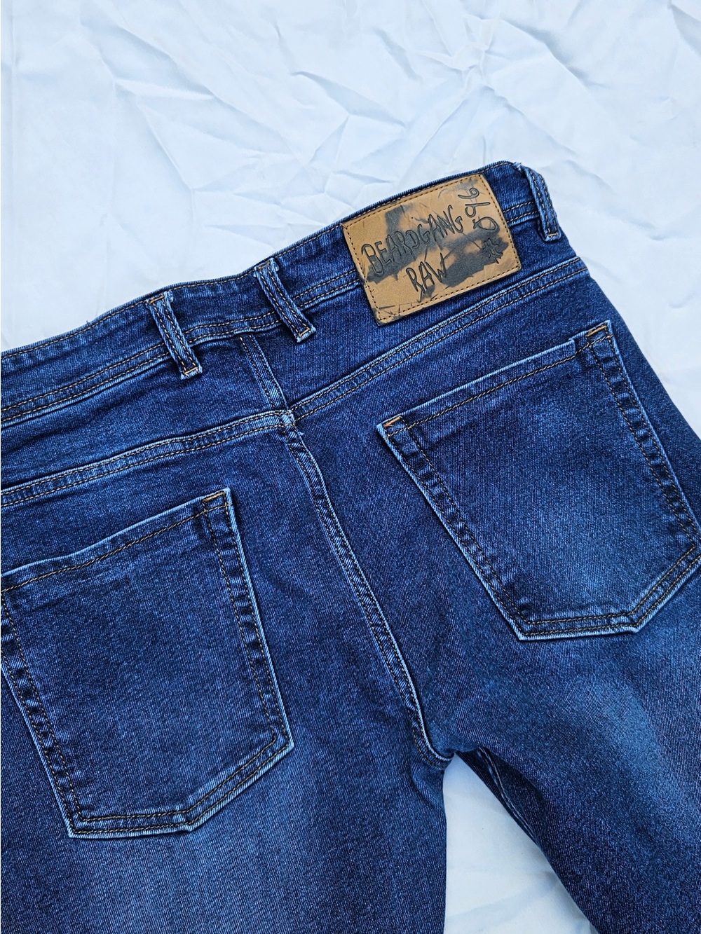 Men's Straight Fit Indigo Blue Jeans